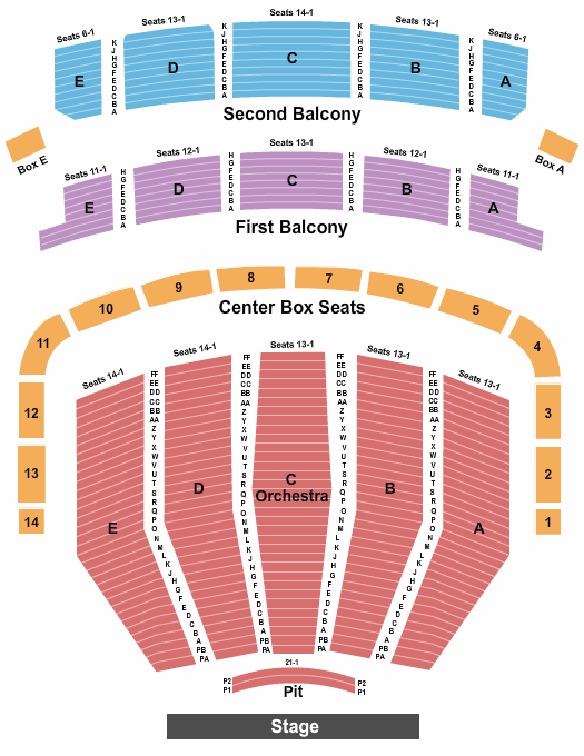 Keller Auditorium The Notebook Seating Chart